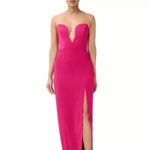 Aidan by Aidan Mattox Strapless Sweetheart Crepe Gown Lipstick Size 10
